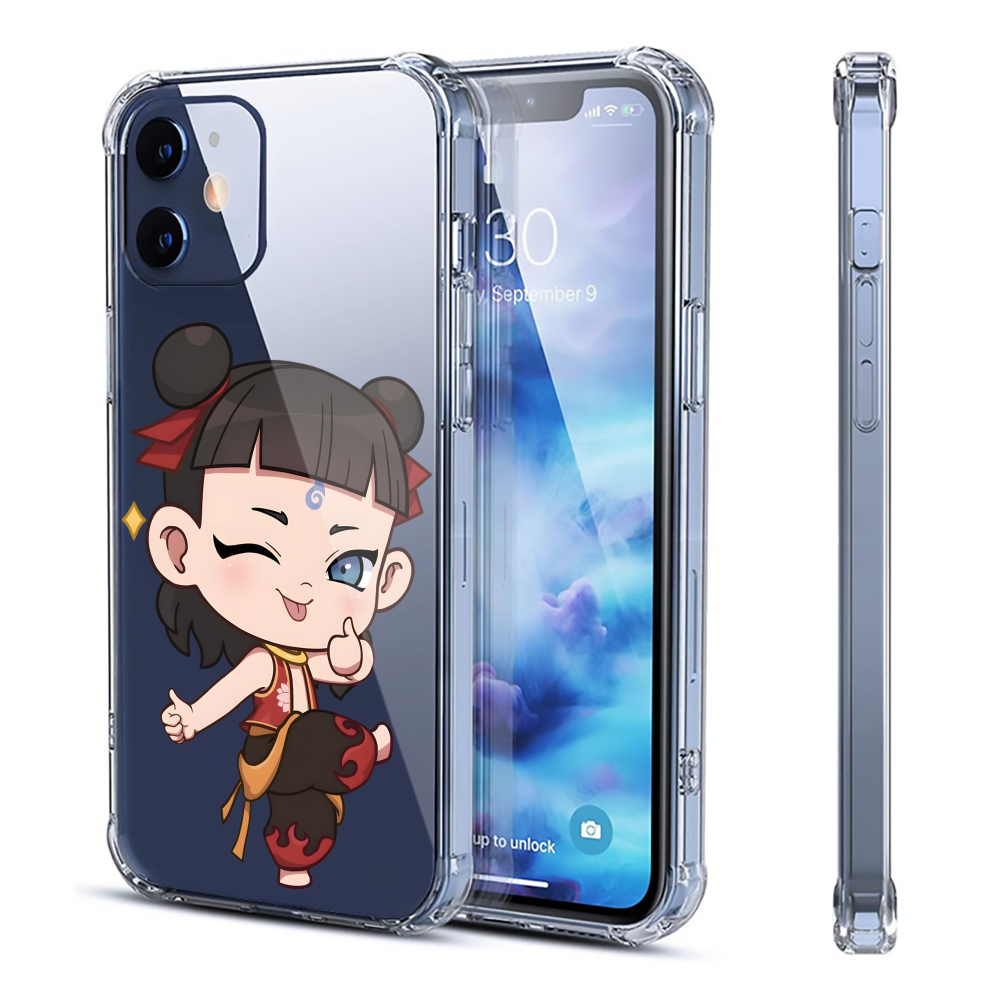 （画像用） Ne Zha 2 ナタ 魔童の大暴れ 【iPhone 12シリーズ対応】透明スマホケース（クリアソフトケース）